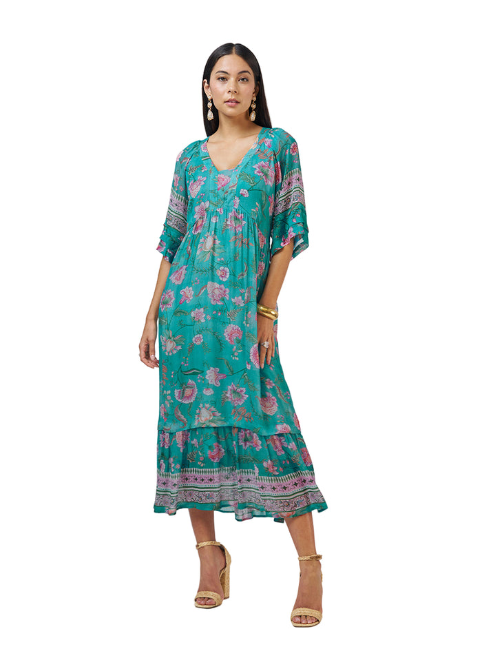 Loobies  Story Anaphora Midi Dress - Aqua Multi