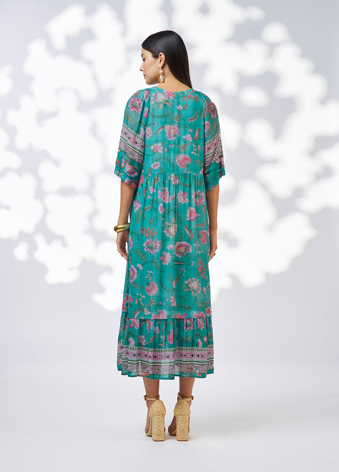 Loobies  Story Anaphora Midi Dress - Aqua Multi