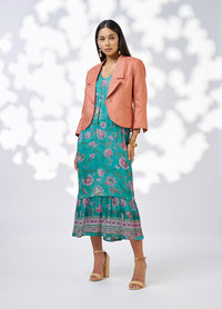 Loobies  Story Anaphora Midi Dress - Aqua Multi