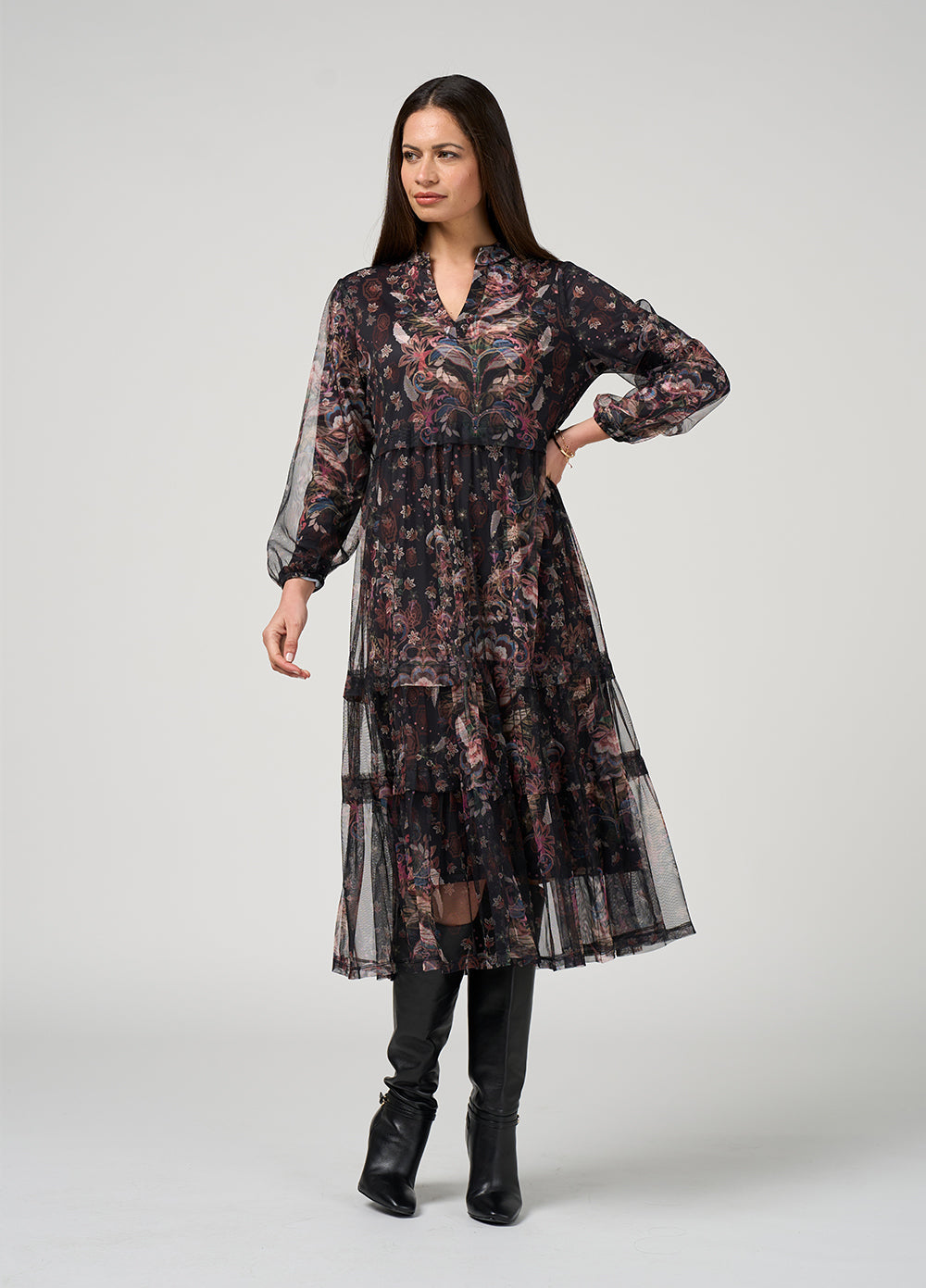 Loobies Story Antoinette Tulle Dress -  Black Multi