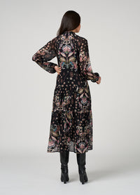 Loobies Story Antoinette Midi Dress -  Black Multi