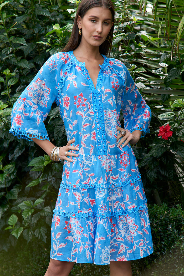 Loobies Story Aisha Dress - Azure Multi