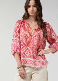 Loobies Story Sinhala Top – Coral Multi