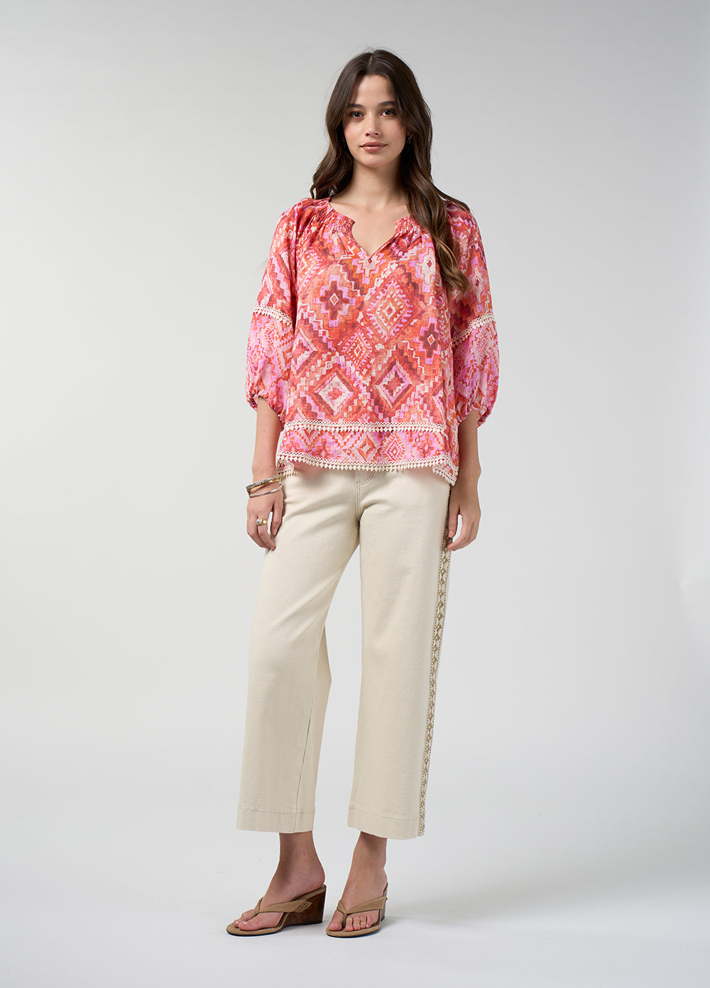 Loobies Story Sinhala Top – Coral Multi
