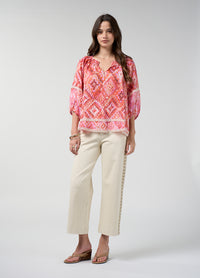 Loobies Story Sinhala Top – Coral Multi