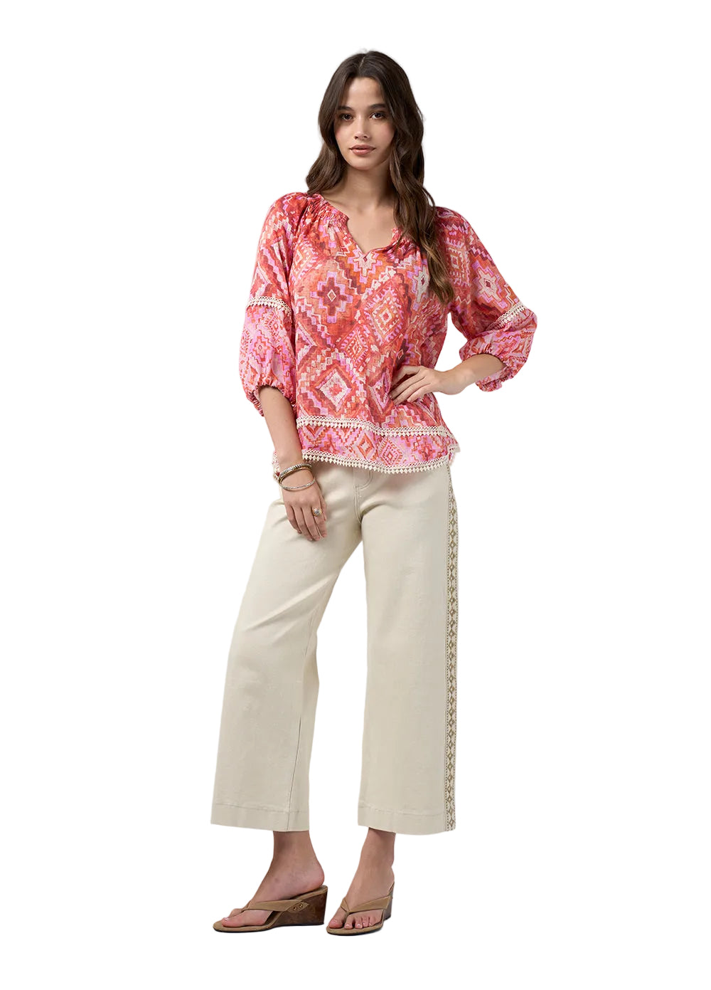Loobies Story Sinhala Top – Coral Multi