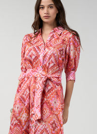 Loobies Story Sinhala Shirt Dress – Coral Multi