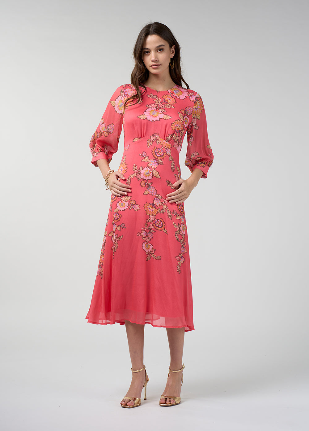 Loobies Story Mirissa Midi Dress – Coral Multi