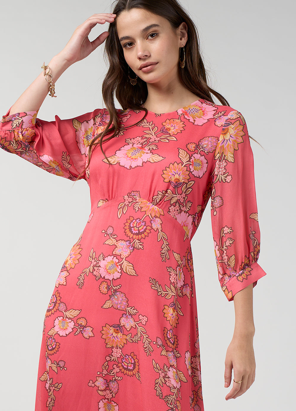 Loobies Story Mirissa Midi Dress – Coral Multi