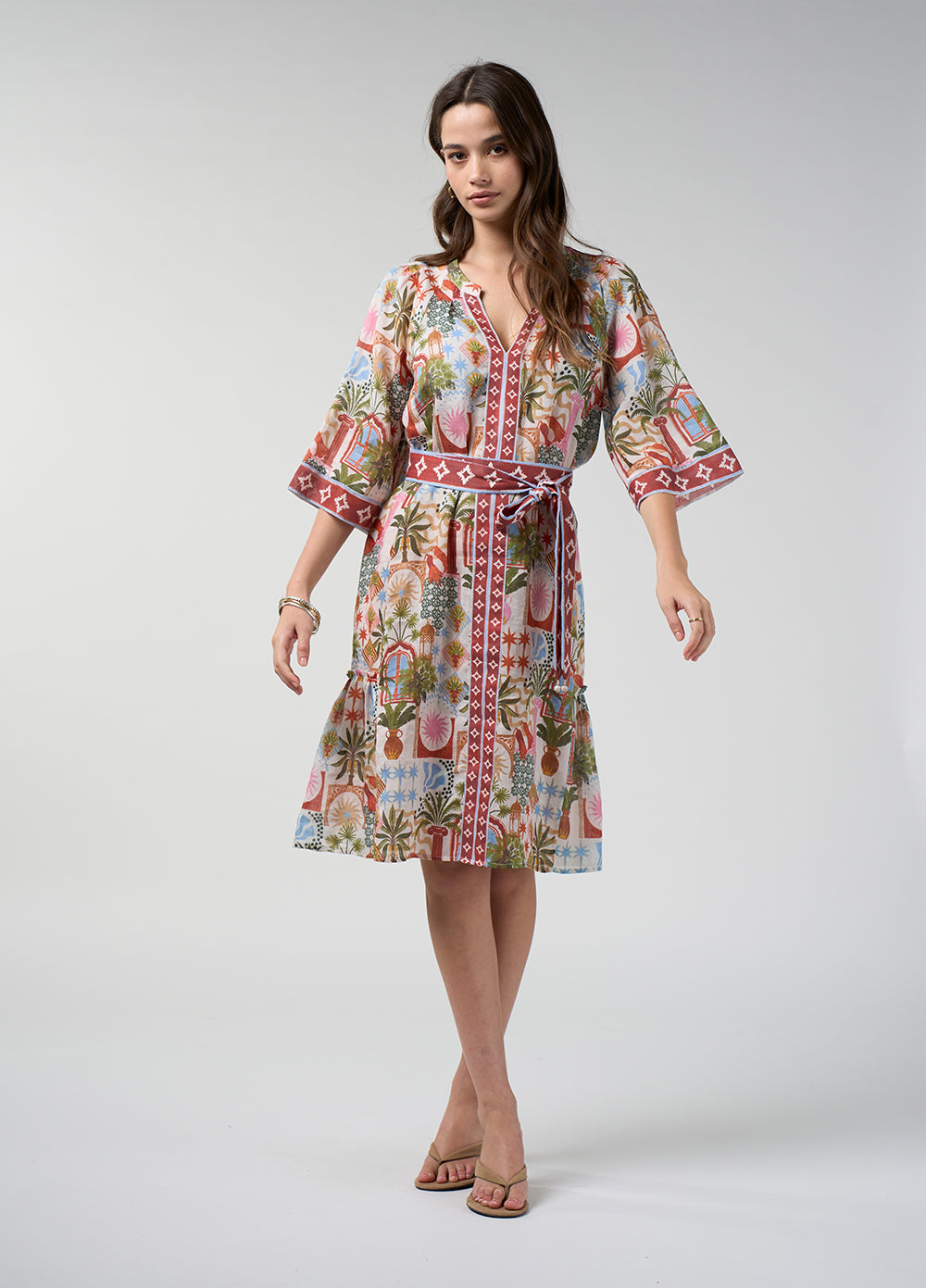 Loobies Story Jaffna Dress – Bone Multi