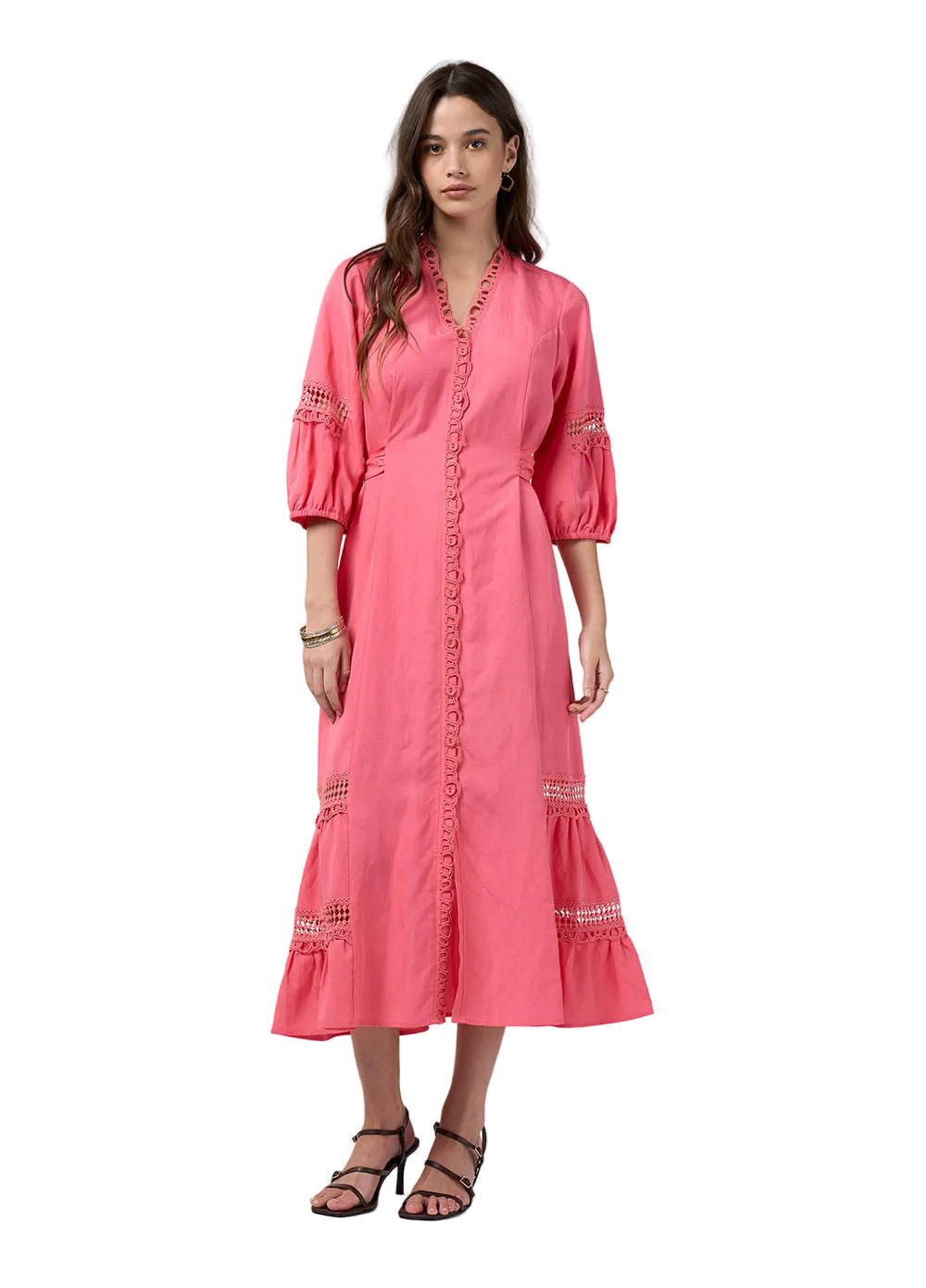 Loobies Story Shalini Midi Dress – Coral
