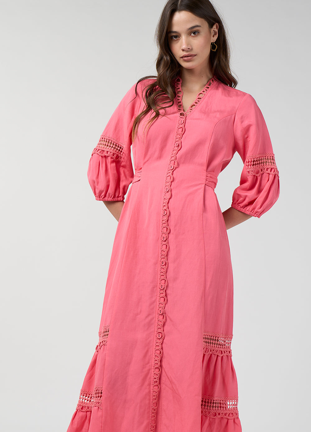 Loobies Story Shalini Midi Dress – Coral