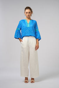 Loobies Story Samira Blouse - Electric Blue Spot