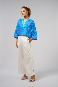 Loobies Story Samira Blouse - Electric Blue Spot