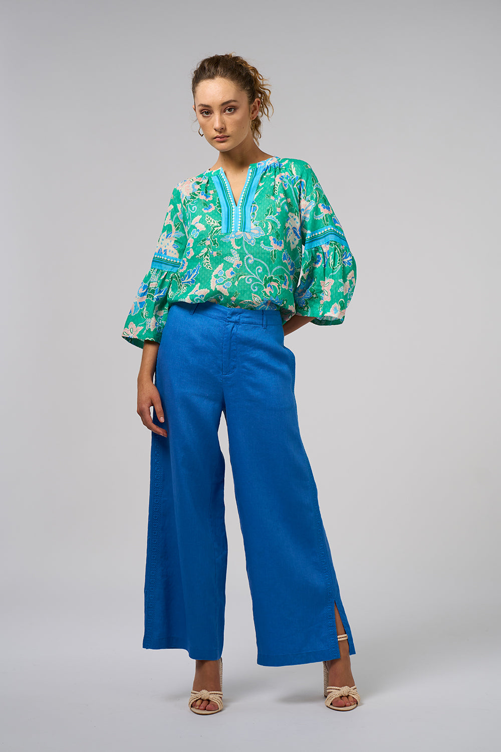 Loobies Story Samira Blouse - Emerald Multi