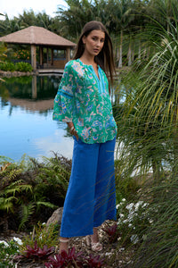 Loobies Story Samira Blouse - Emerald Multi