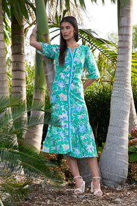 Loobies Story Samira Midi Dress - Emerald Multi