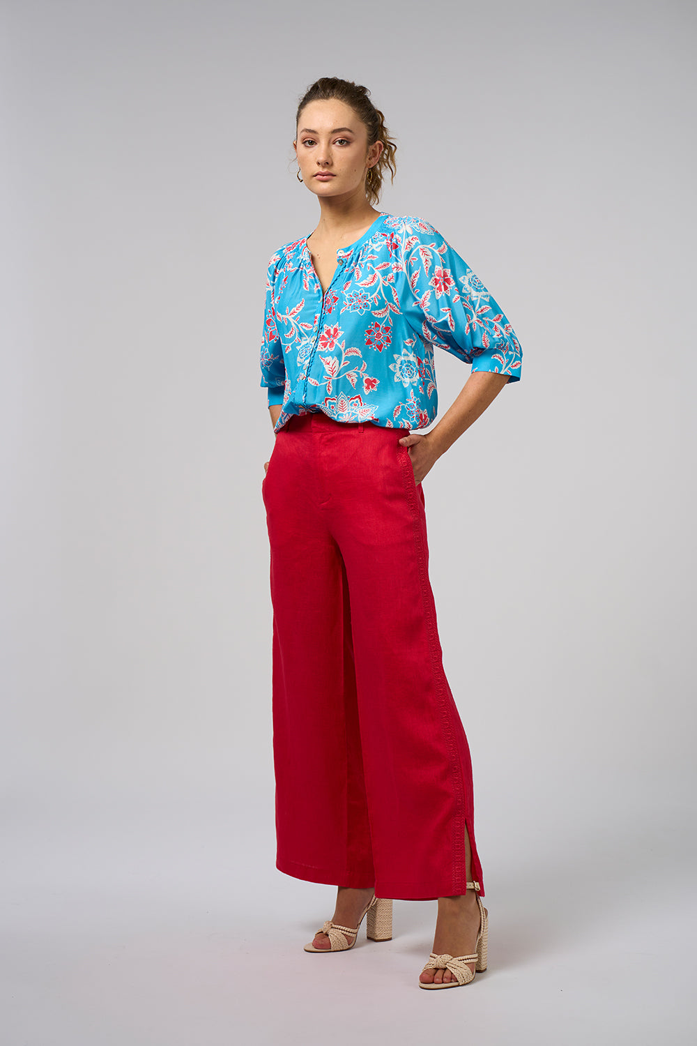 Loobies Story Aisha Shirt - Azure Multi