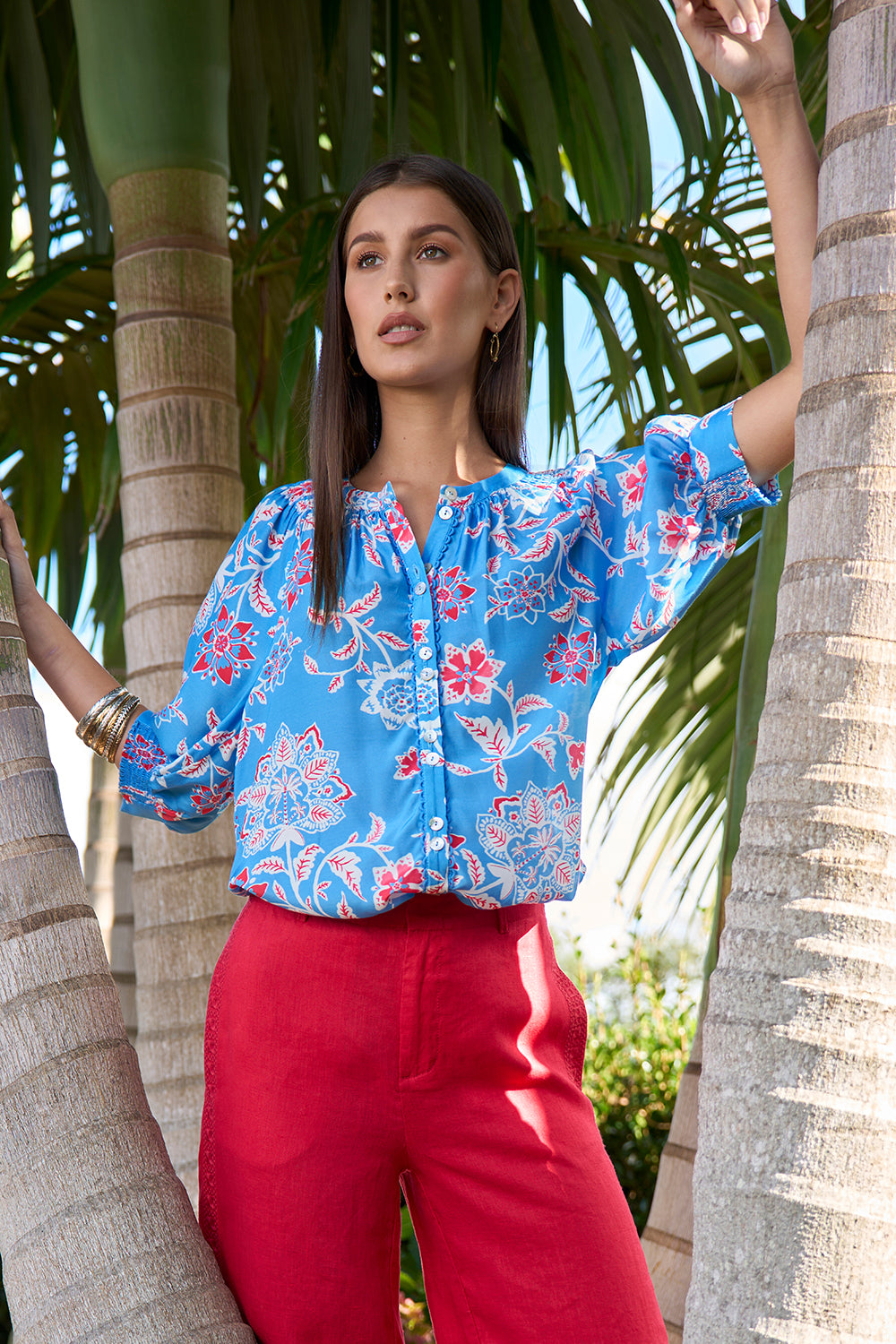 Loobies Story Aisha Shirt - Azure Multi