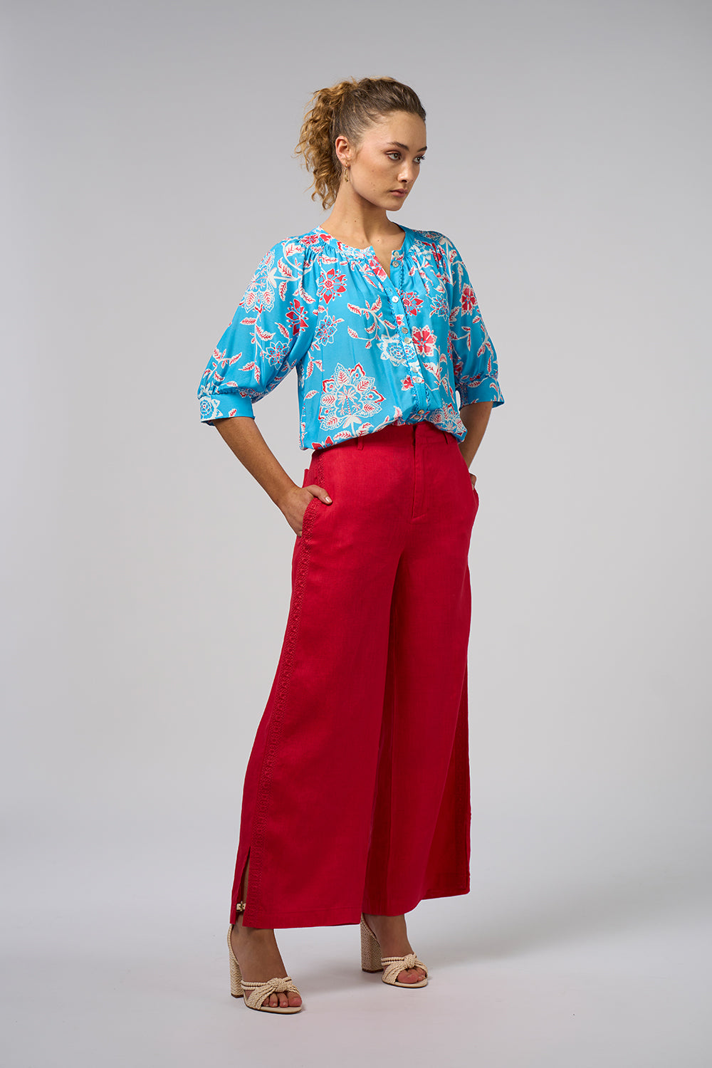 Loobies Story Aisha Shirt - Azure Multi