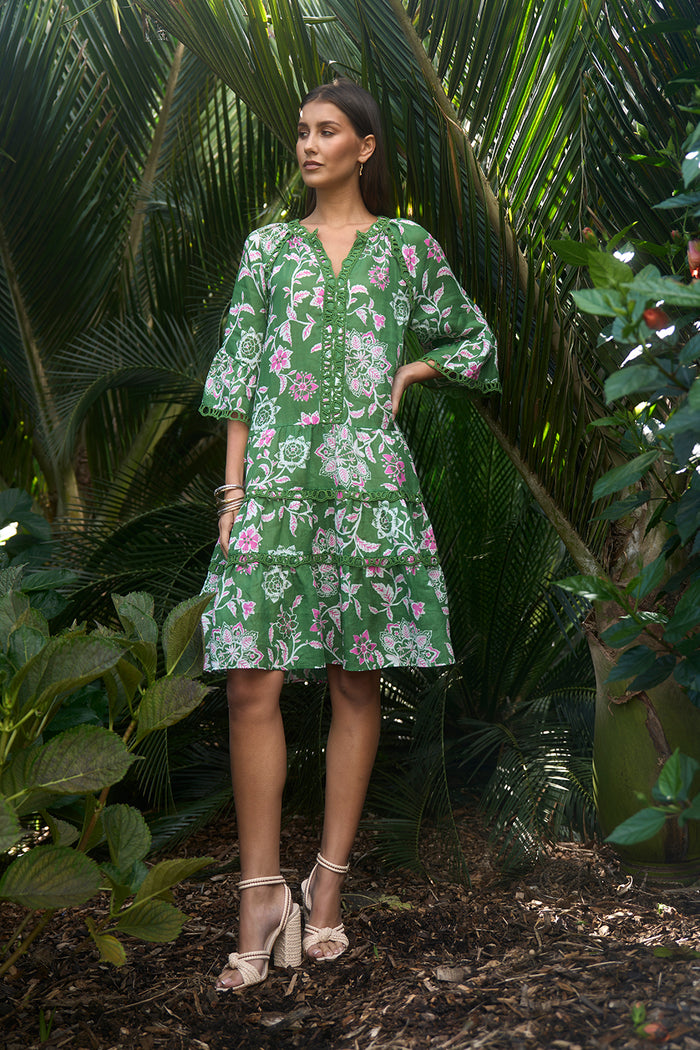Loobies Story Aisha Dress - Tea Leaf Multi