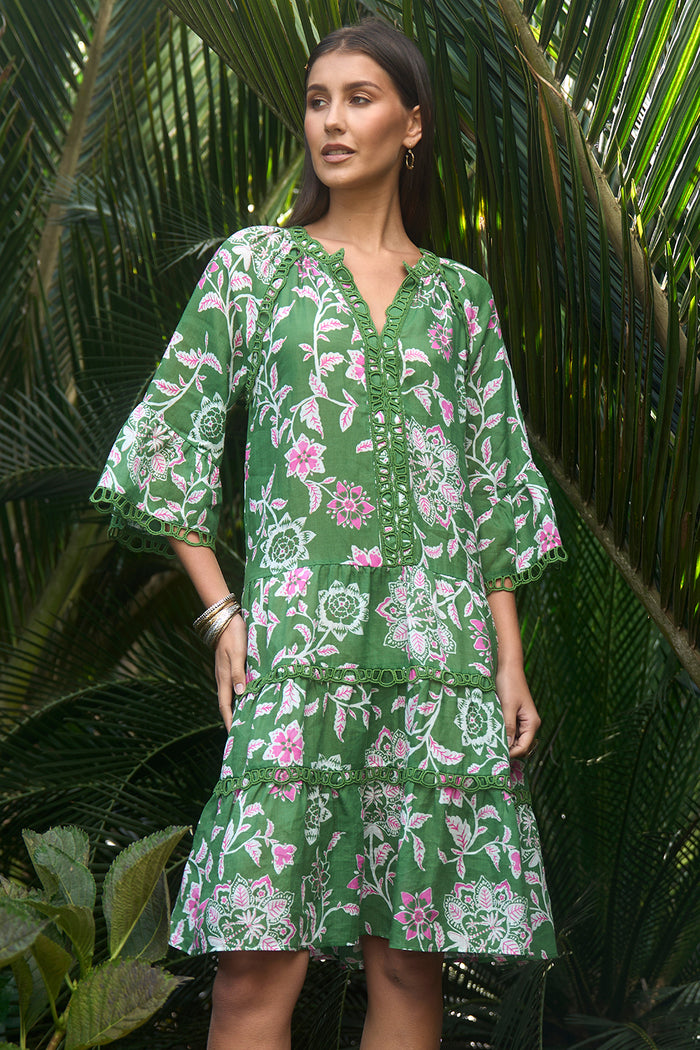 Loobies Story Aisha Dress - Tea Leaf Multi