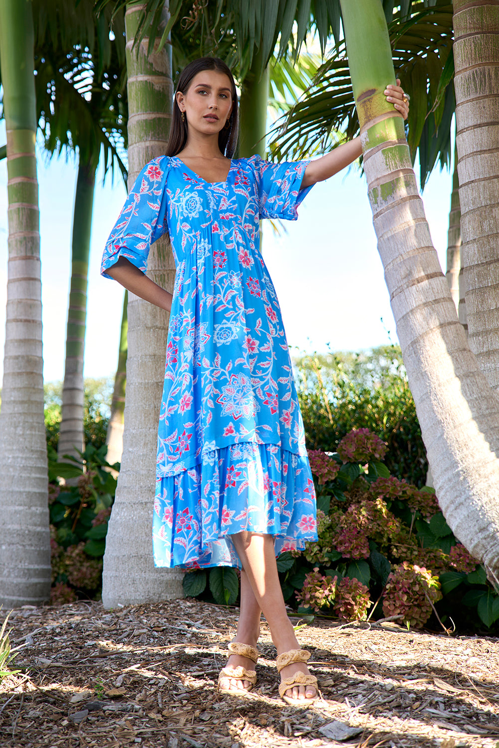 Loobies Story Aisha Midi Dress - Azure Multi