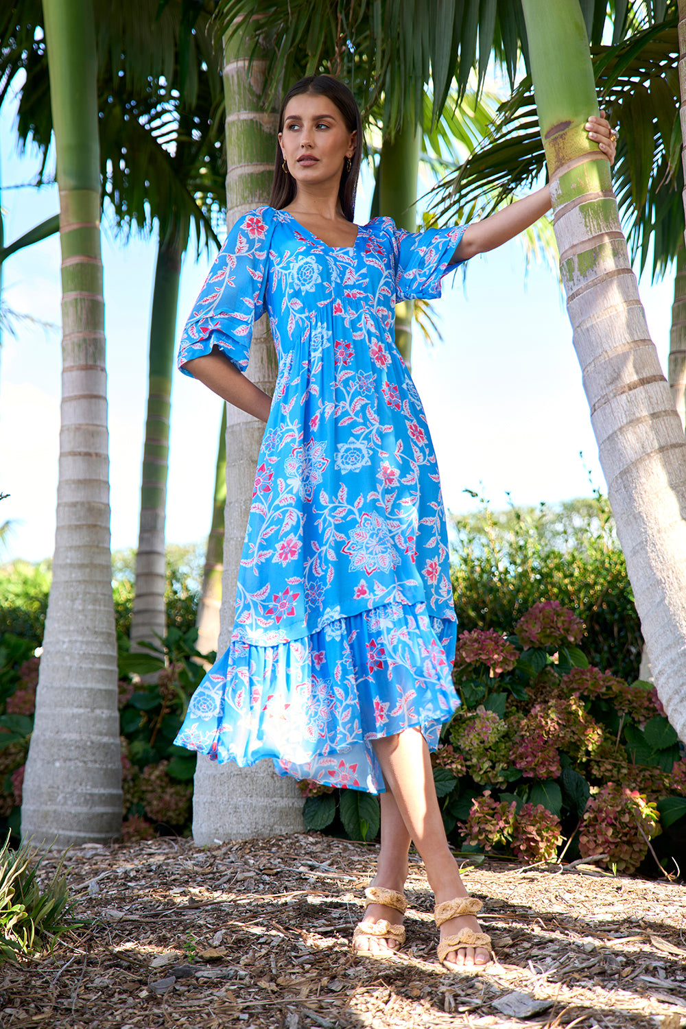 Loobies Story Aisha Midi Dress - Azure Multi