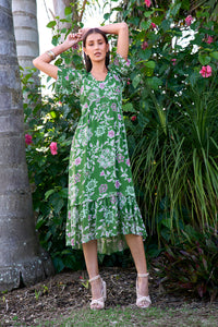 Loobies Story Aisha Midi Dress - Tea Leaf Multi