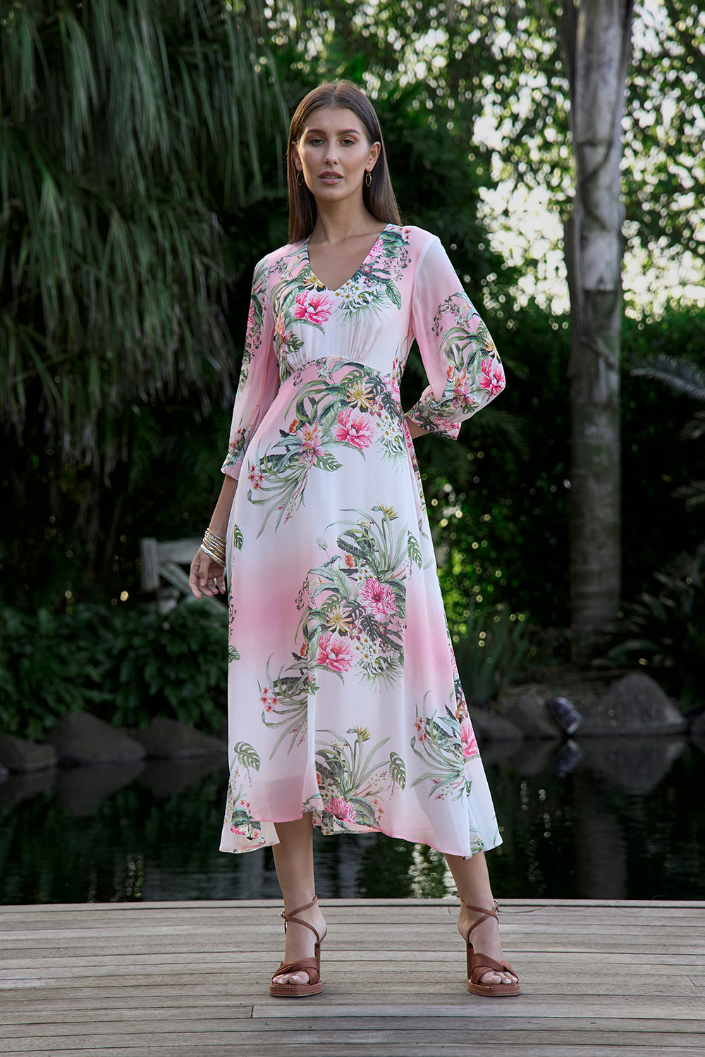 Loobies Story Ayana Midi Dress - Blush Multi