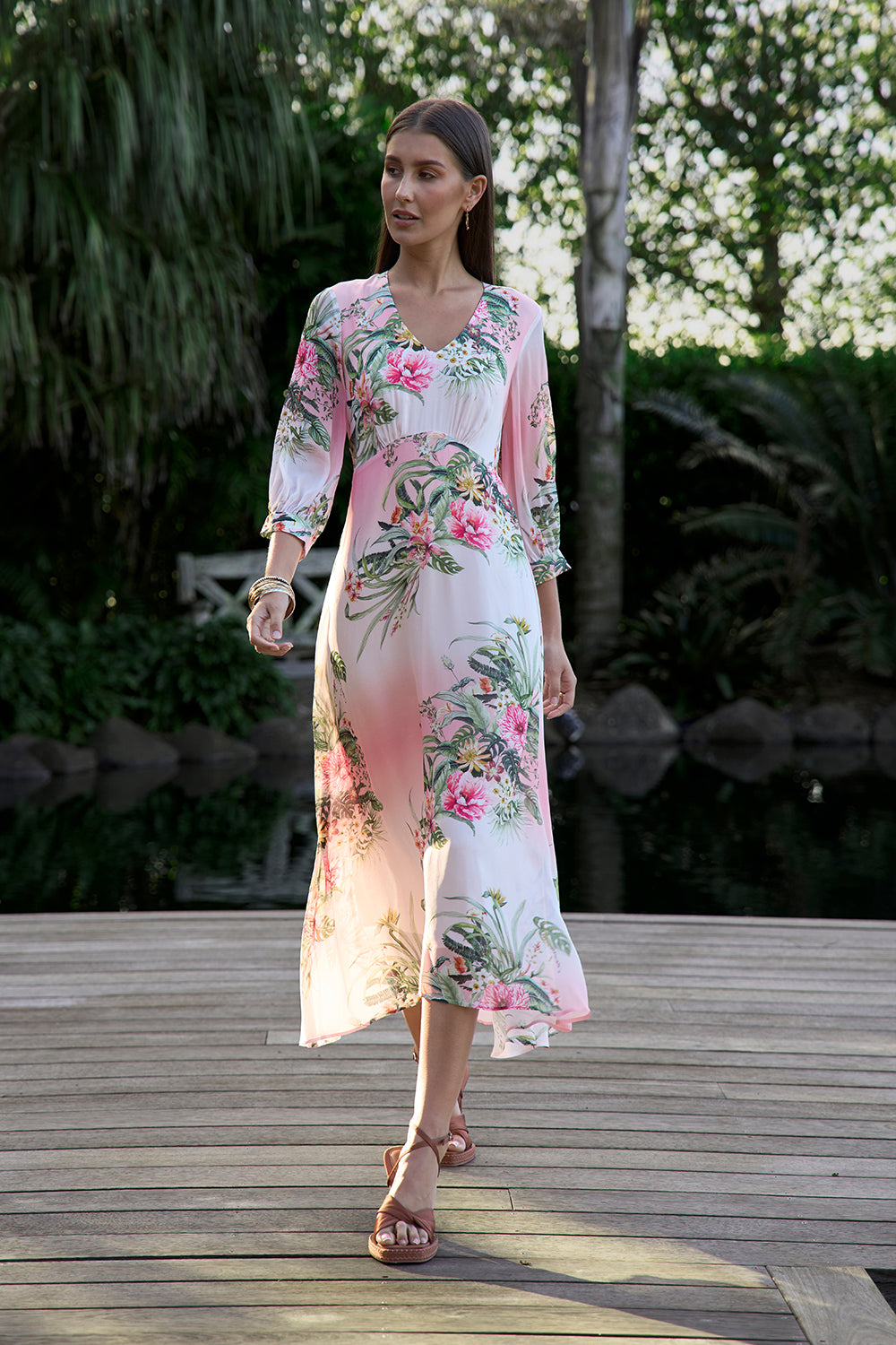 Loobies Story Ayana Midi Dress - Blush Multi