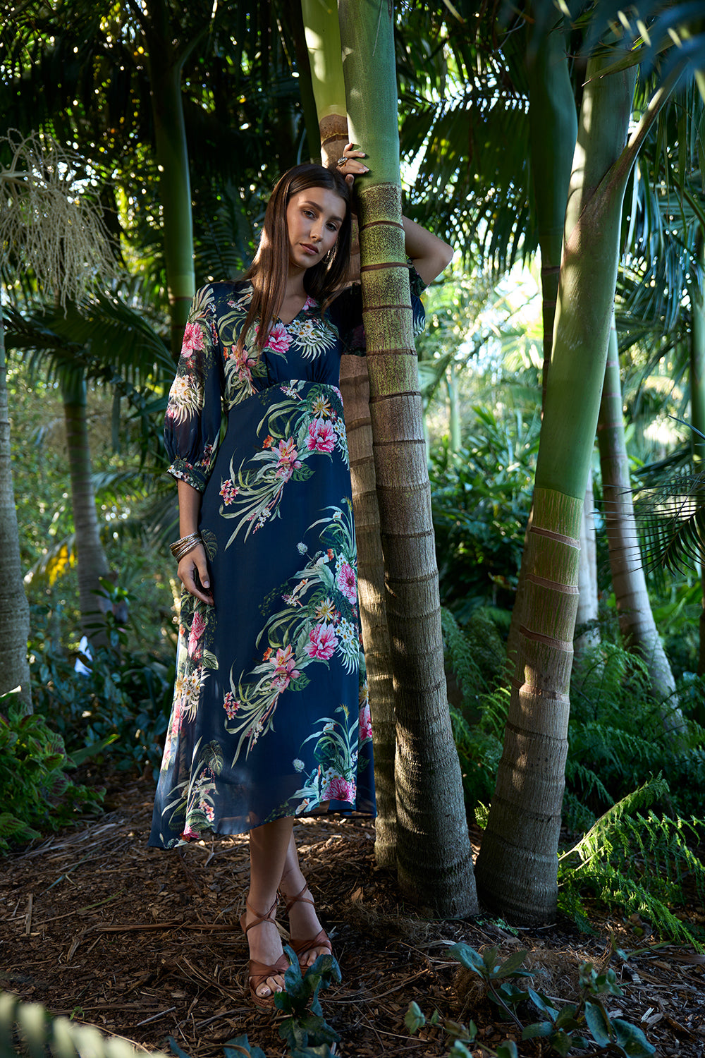Loobies Story Ayana Midi Dress - Indigo Multi