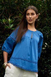 Loobies Story Talalla Blouse - Corfu Blue