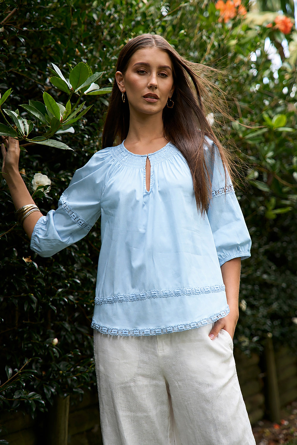 Loobies Story Talalla Blouse - Sky Blue