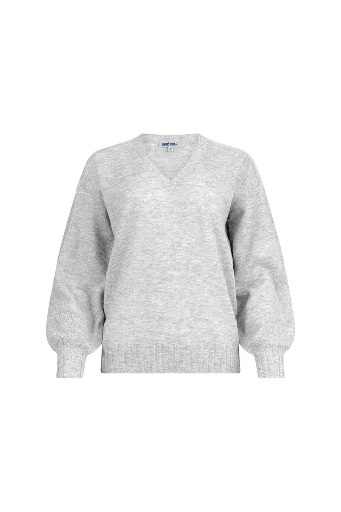 Loobies  Story Bonnie V Sweater - Silver Marle