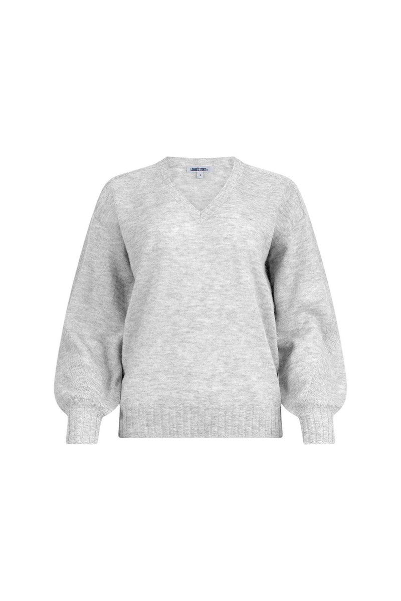 Loobies  Story Bonnie V Sweater - Silver Marle