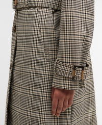 Barbour Maia Check Showerproof Trench - Olive Prince Of Wales Check