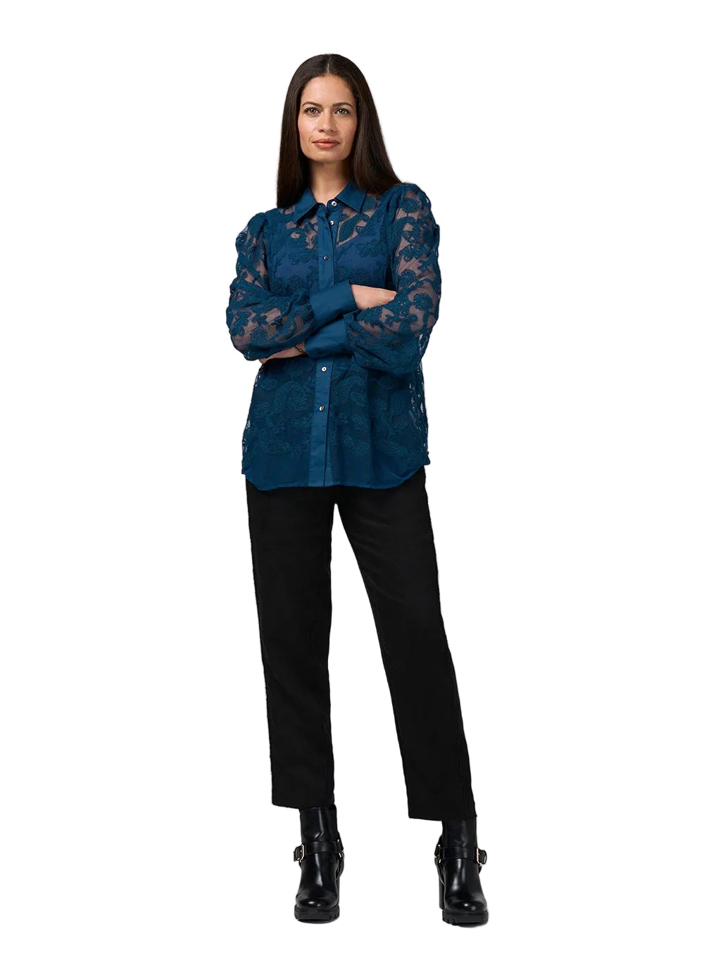 Loobies  Story Filigree Shirt - Peacock