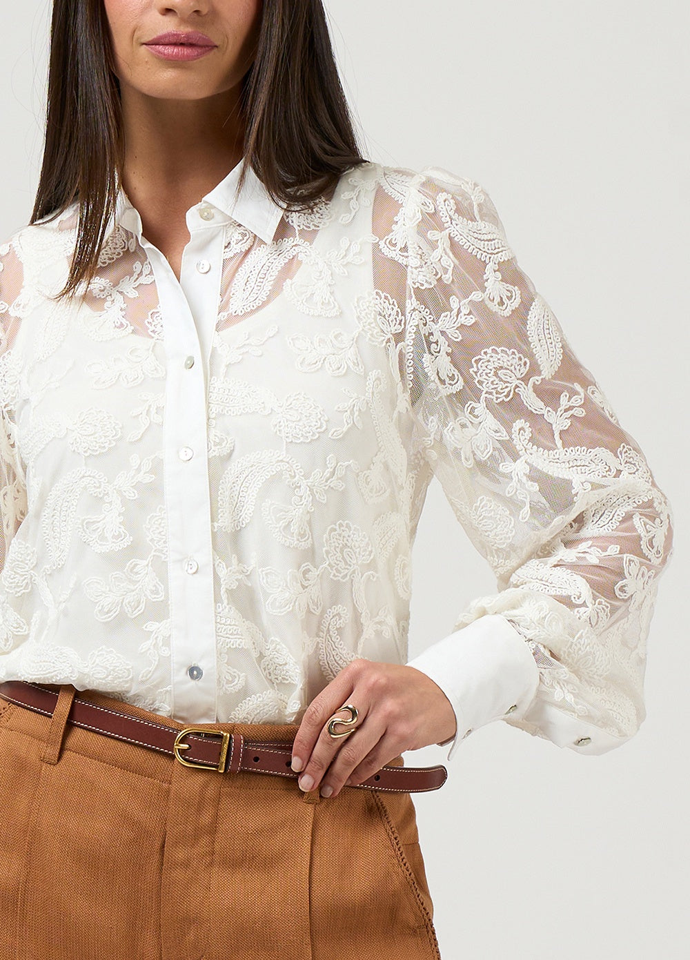Loobies Story Filigree Shirt - Winter White