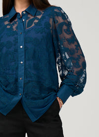 Loobies  Story Filigree Shirt - Peacock