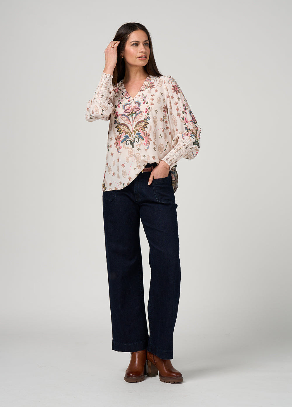 Loobies Story Antoinette Blouse - Bone Multi