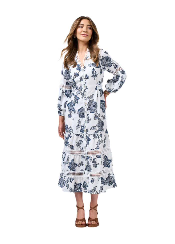 Loobies  Story Indie Midi Dress - Silk White Multi