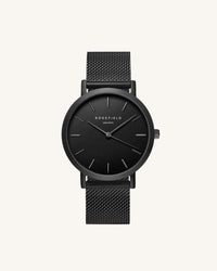 Rosefield The Mercer Black Rosegold Watch Escape Clothing