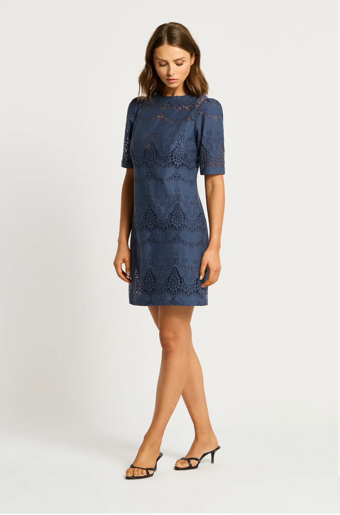 MOSS & SPY CHIARA SHORT DRESS - MIDNIGHT