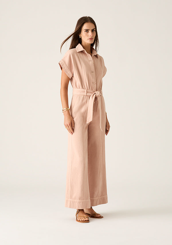 MOS THE LABEL ANA DENIM JUMPSUIT - ROSE