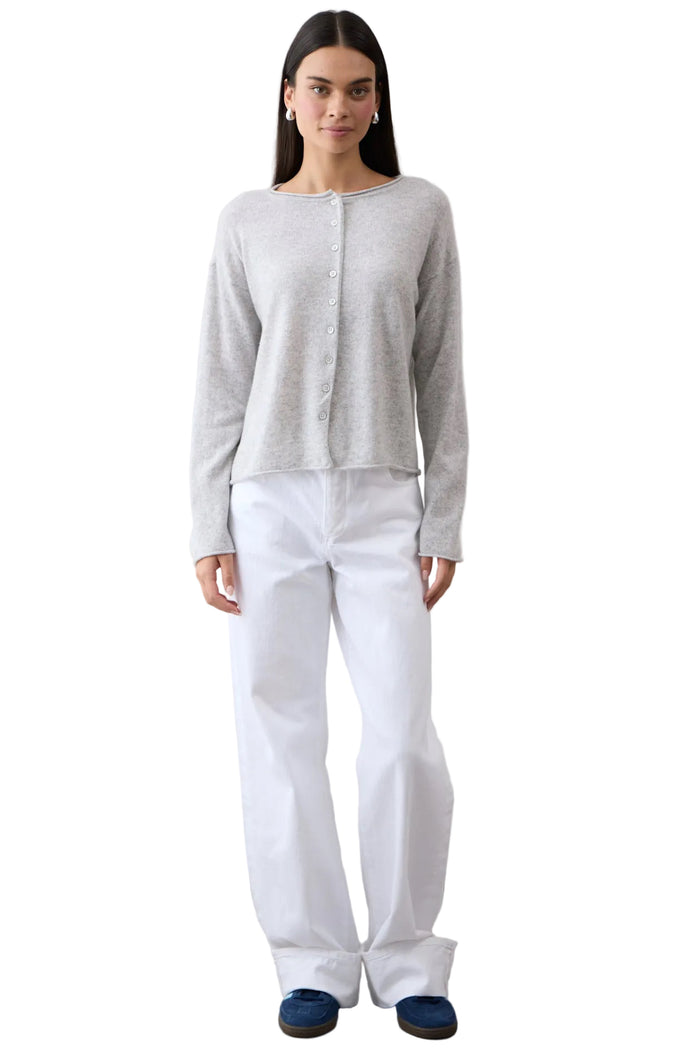 Mia Fratino Pure Reversible Cashmere Cardi - Foggy
