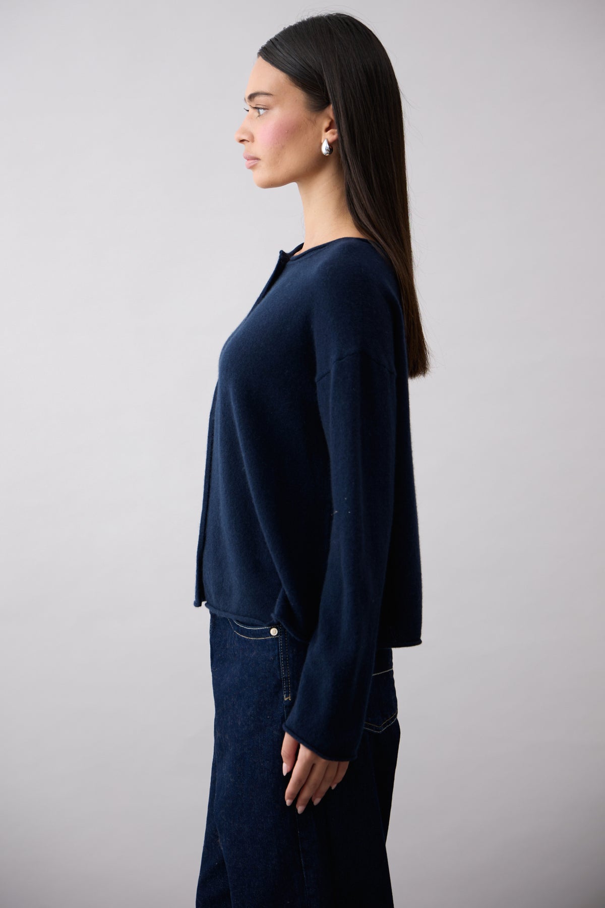 Mia Fratino Pure Reversible Cashmere Cardi - French Navy