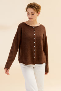 Mia Fratino Pure Reversible Cashmere Cardi - Expresso
