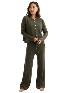 Mia Fratino Pure Reversible Cashmere Cardi - Military