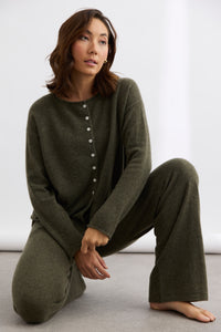 Mia Fratino Pure Reversible Cashmere Cardi - Military